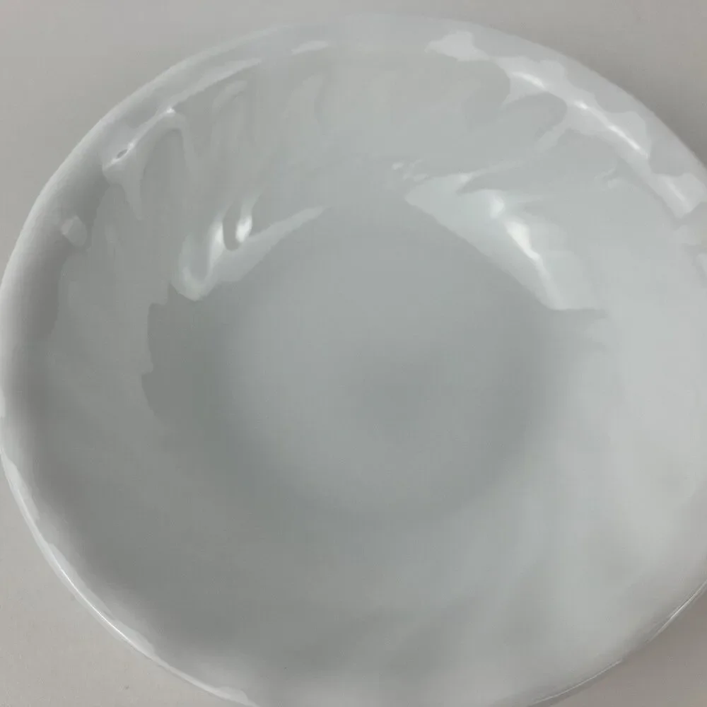 Corelle Corning Ware White Ceramic Swirl Dessert Bowls Set Of 4 VTG